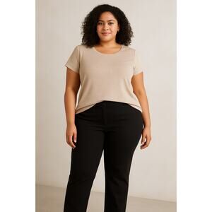 Classic Slim Fit Black Stretch Dress Pants Worthington Woman Plus 18W